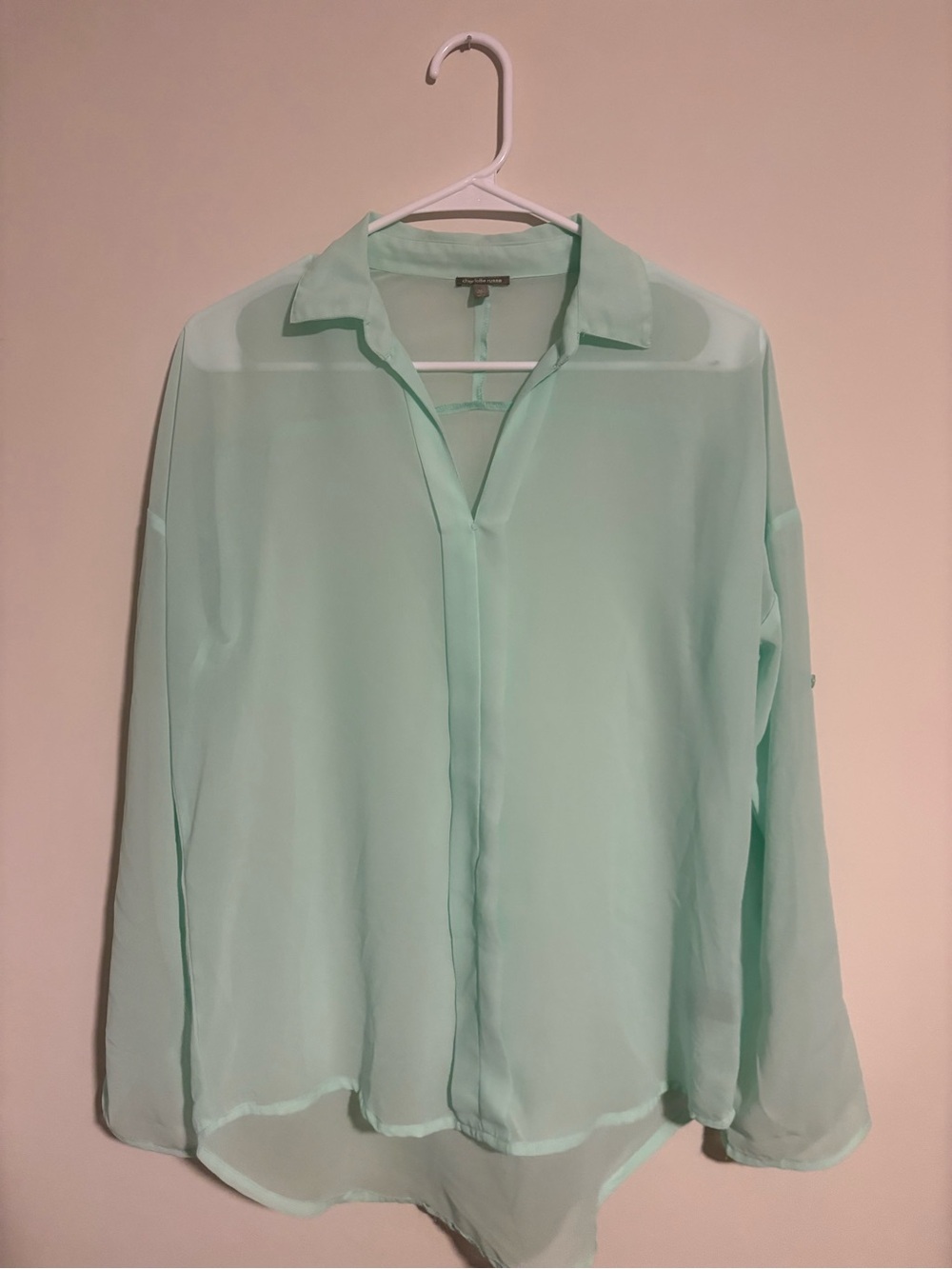Charlotte Russe Light Mint Button-Front Top